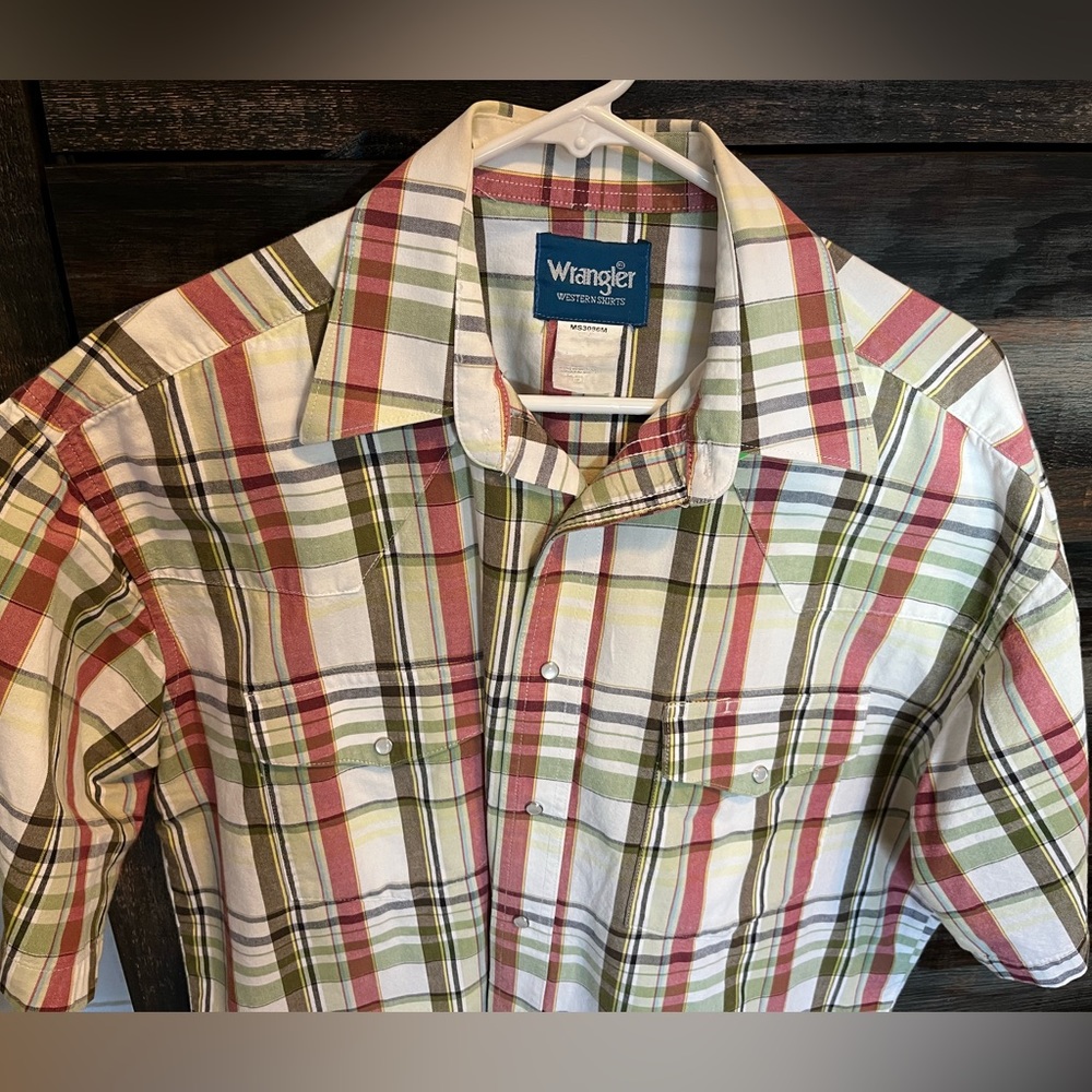 Mens Wrangler SS Western Snap Shirt, Size L